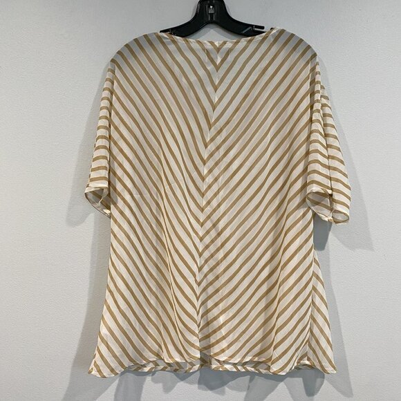 Sapphire Silhouette Gold and White Striped Sheer Blouse - Size Medium? - Picture 5 of 7
